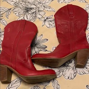 Jessica Simpson size 7 red cowboy boots